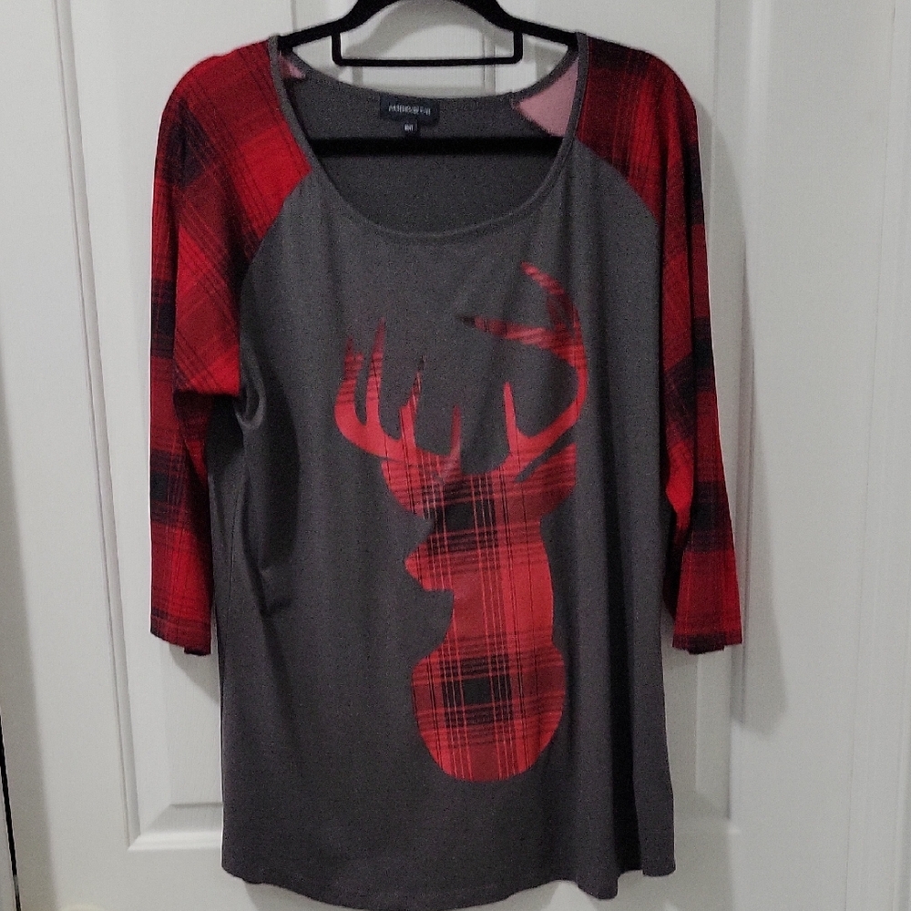 Warehouse One Long Sleeve Deer Top